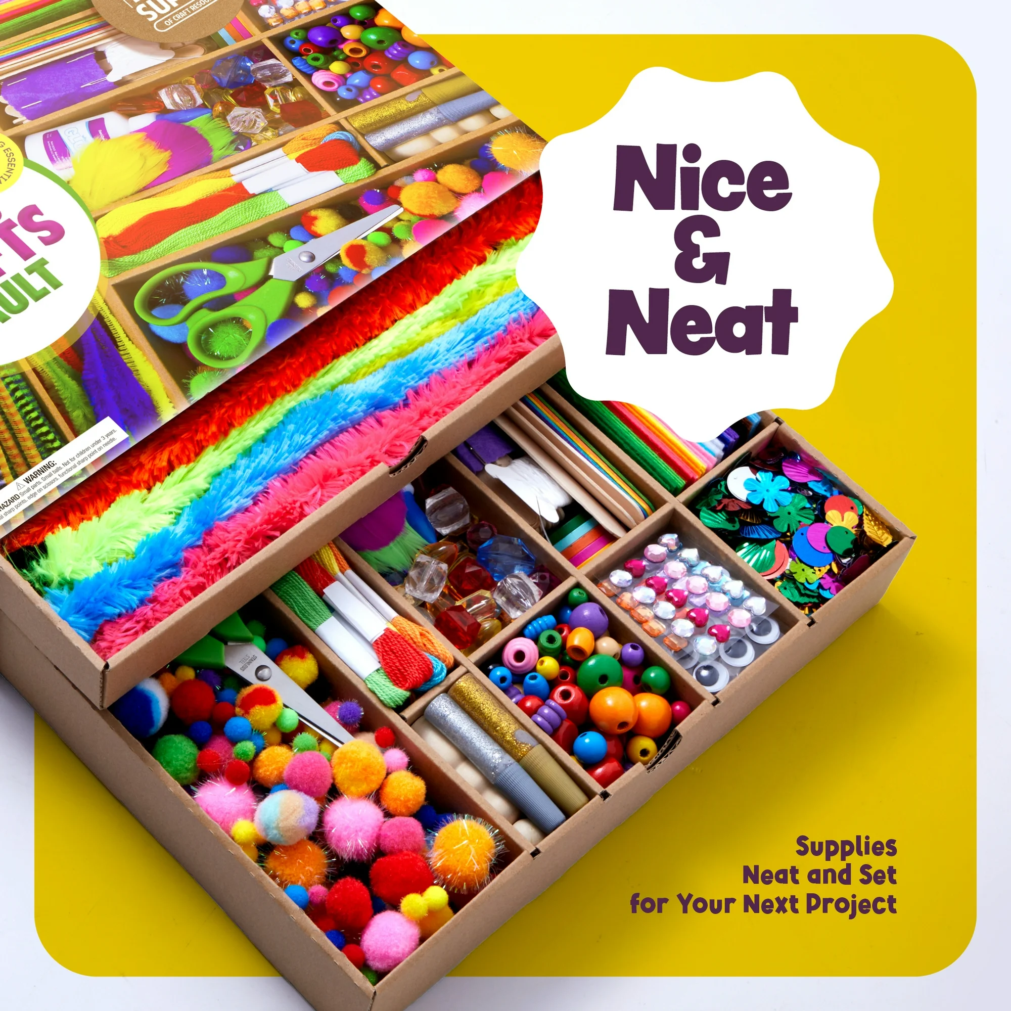 Arts & Crafts Vault - Craft Supplies Kit for Kids - Activity Crafting in a Box - Gifts for Girls & Boys Ages 4-12 Years - 图片 6