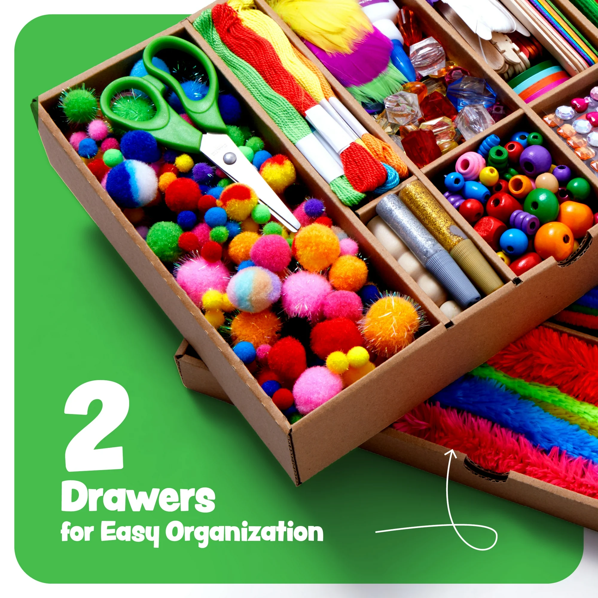 Arts & Crafts Vault - Craft Supplies Kit for Kids - Activity Crafting in a Box - Gifts for Girls & Boys Ages 4-12 Years - 图片 4