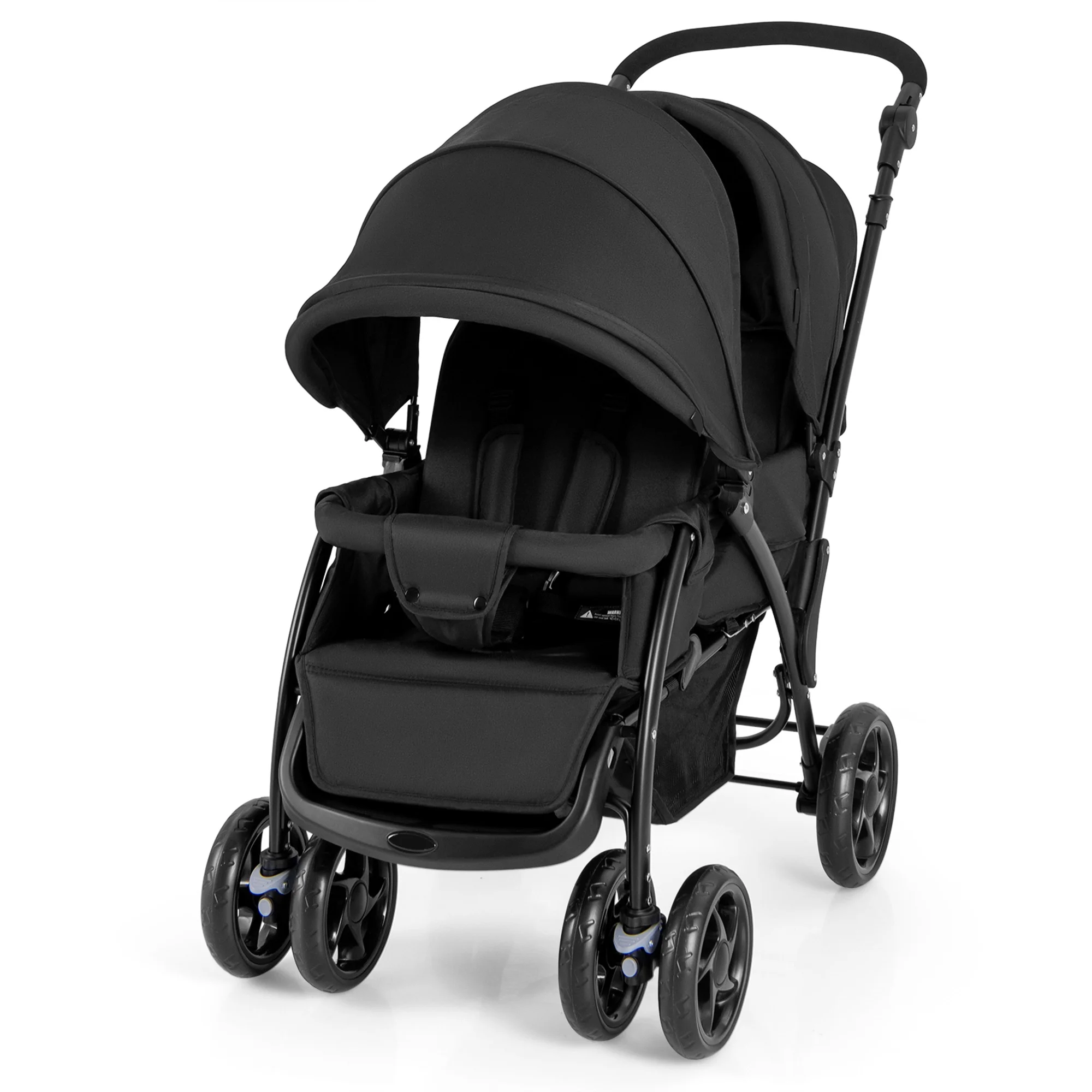 Costway Double Stroller Foldable Baby Twin Lightweight Travel Stroller Infant Pushchair Black - 图片 4