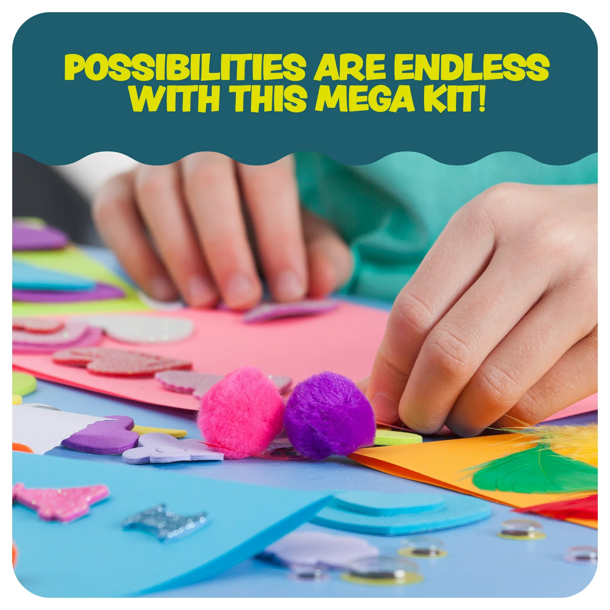 Arts & Crafts Vault - Craft Supplies Kit for Kids - Activity Crafting in a Box - Gifts for Girls & Boys Ages 4-12 Years - 图片 7