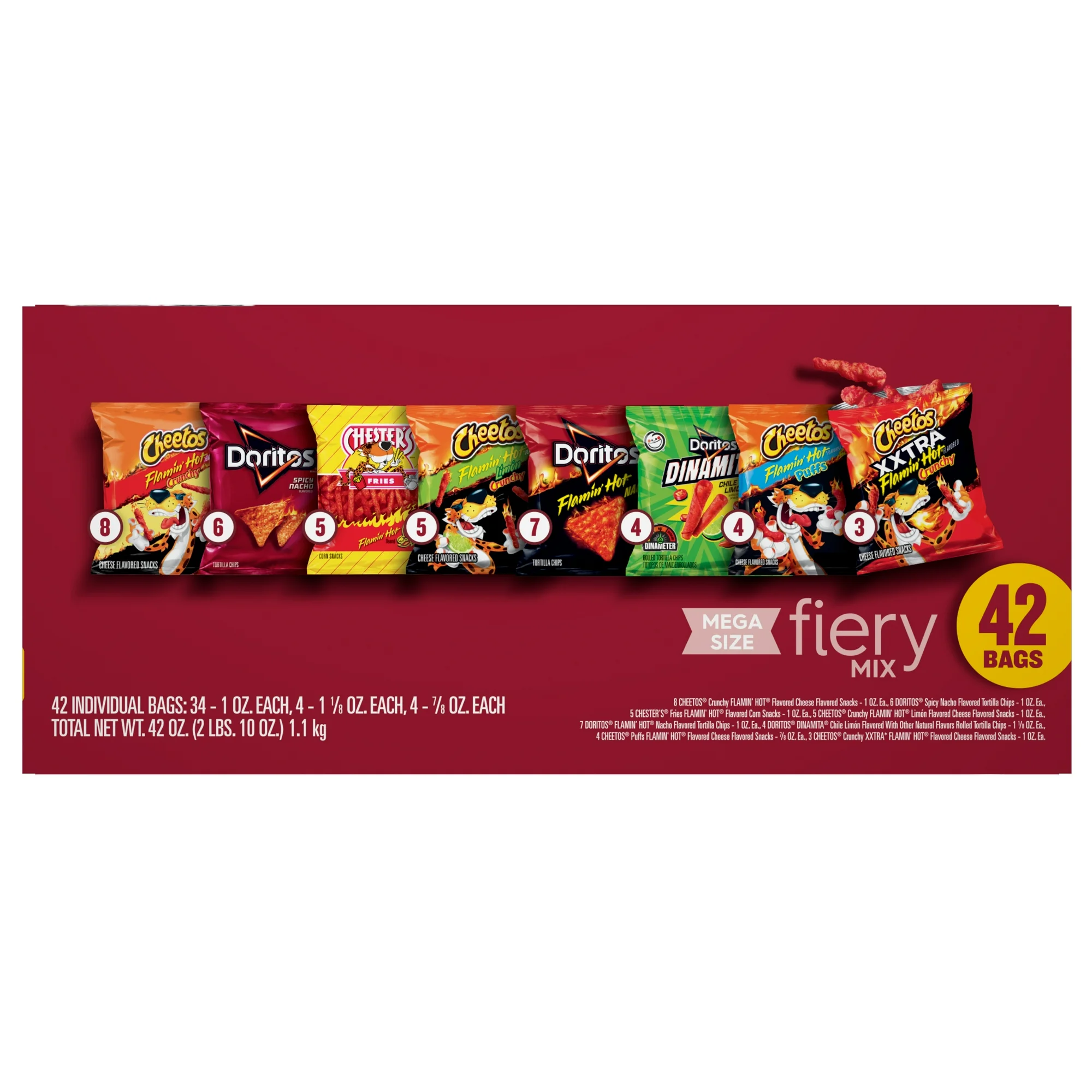 Frito-Lay Fiery Mix Variety Snacks, 1 oz Bags 42 Count Multipack - 图片 2