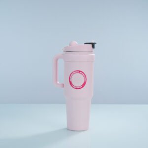 JAGABAN 1000ml Insulated Stainless-Steel Tumbler with Handle, Pink