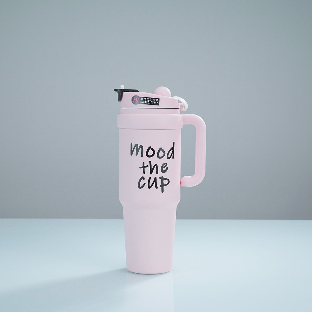 JAGABAN 1000ml Insulated Stainless-Steel Tumbler with Handle, Pink - 图片 3