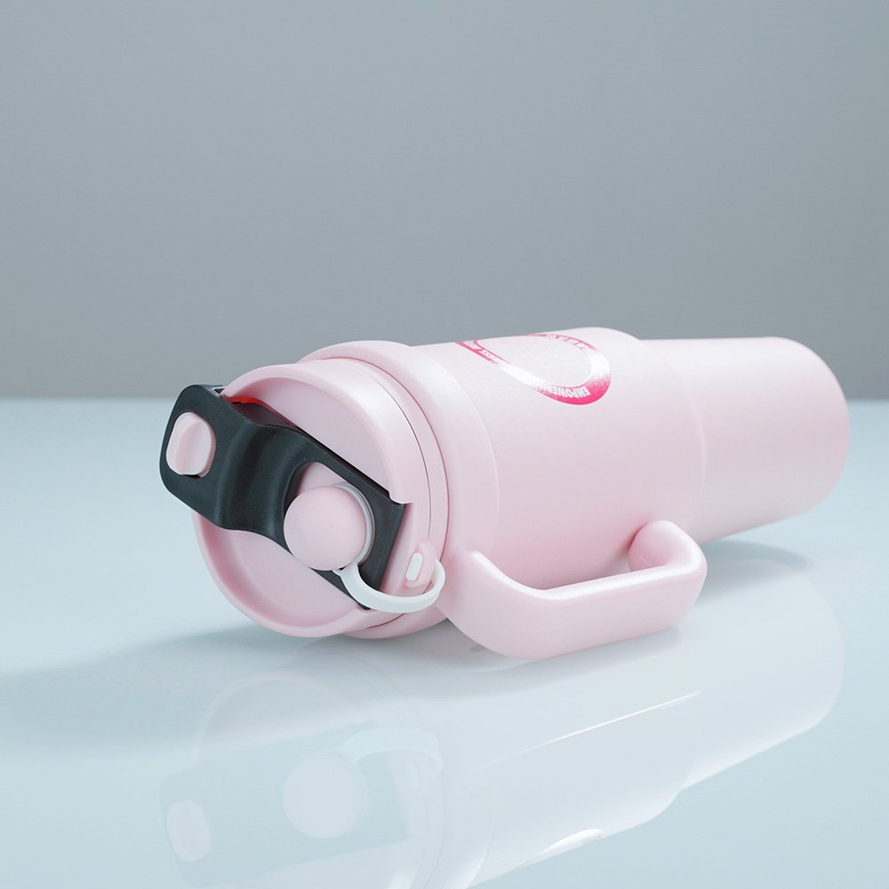 JAGABAN 1000ml Insulated Stainless-Steel Tumbler with Handle, Pink - 图片 2