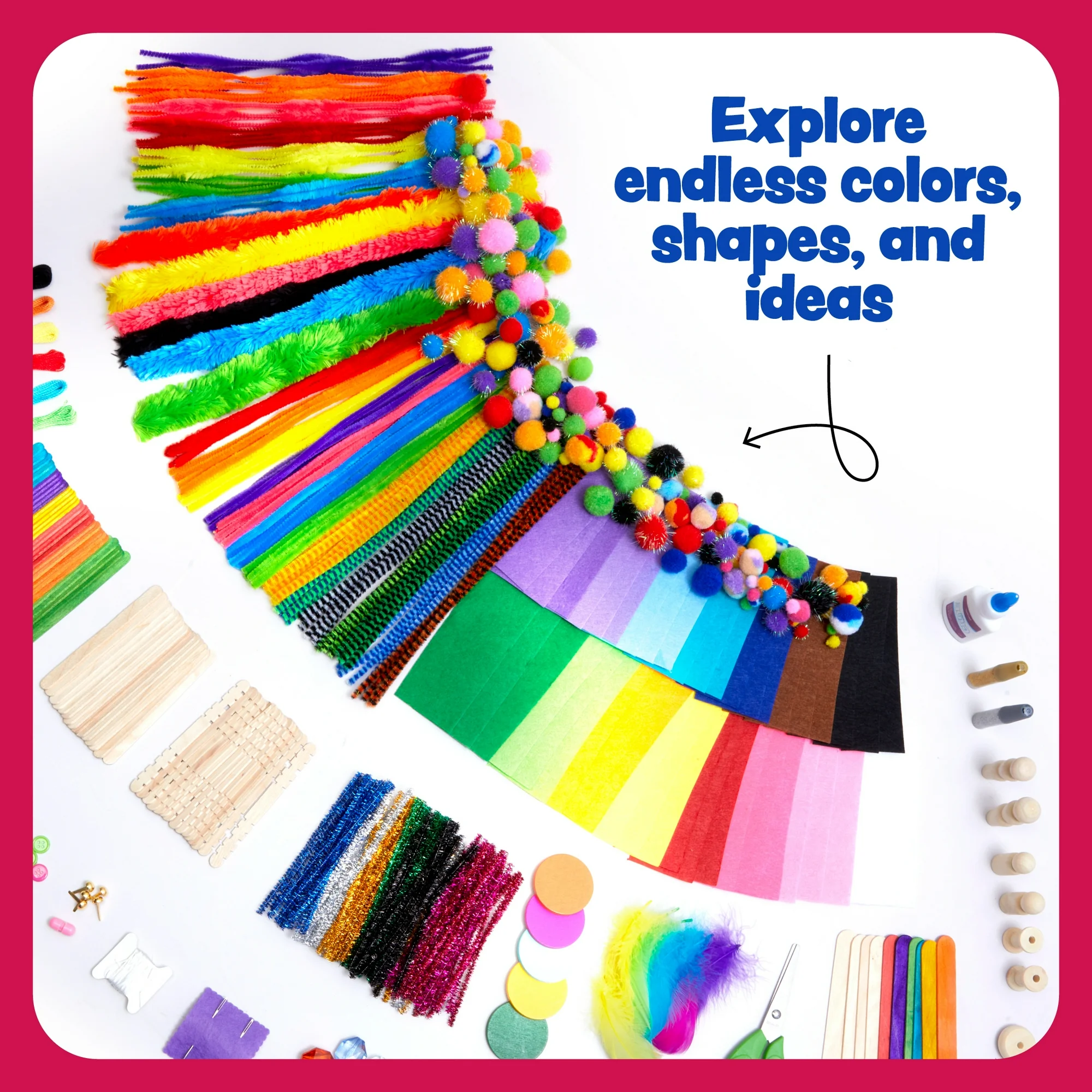 Arts & Crafts Vault - Craft Supplies Kit for Kids - Activity Crafting in a Box - Gifts for Girls & Boys Ages 4-12 Years - 图片 8