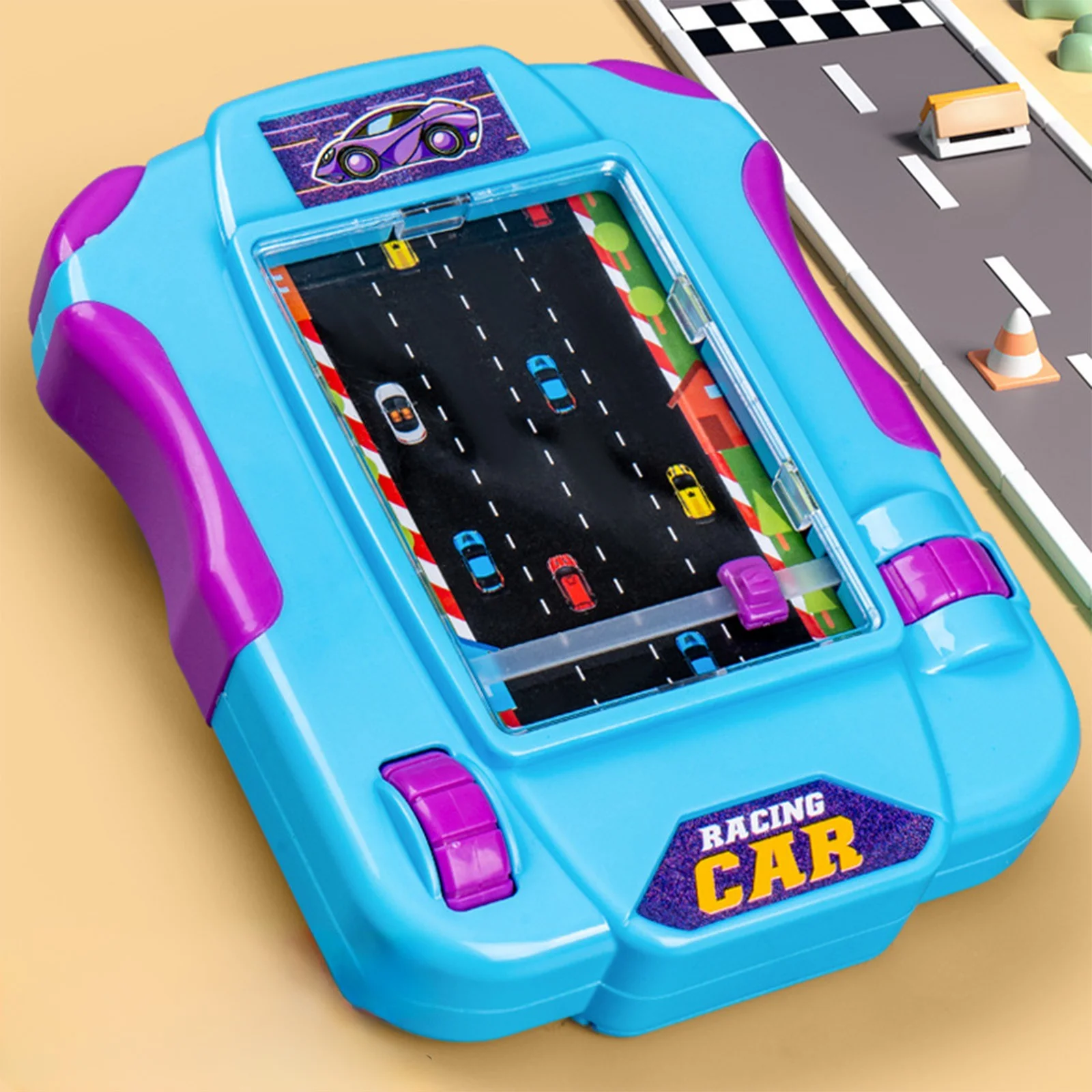 Racing Game Console, Kids Puzzle Board Game, Simulation Driving Toy, Parent-Child Interactive Toy, Portable Plastic Racing Challenge, Hand-Eye Coordination Training - 图片 4