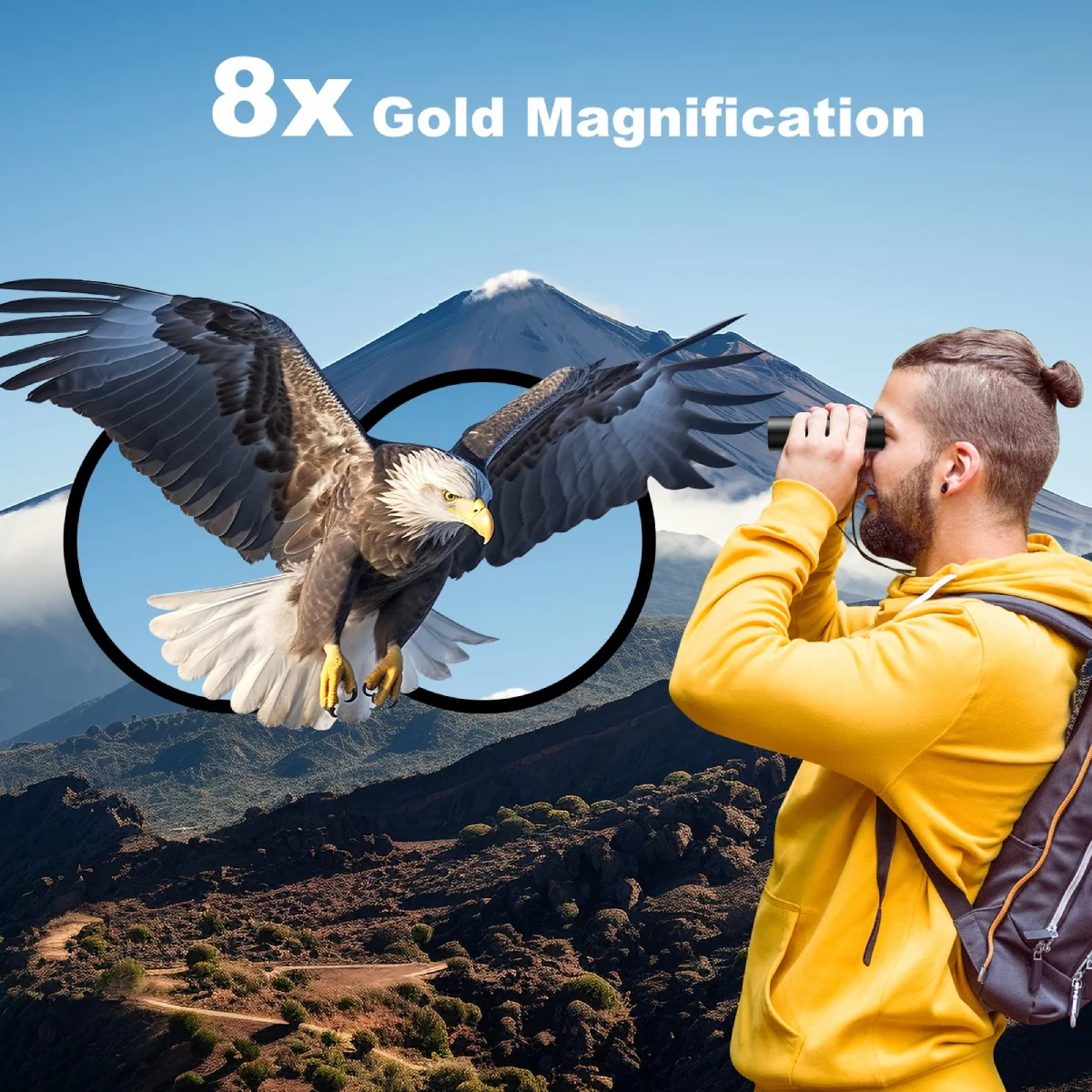 USCAMEL 8x21 Binoculars for Adults Kids, Waterproof Folding Compact Lightweight Small Binoculars for Bird Watching Outdoor Hiking Travel Concerts Theater - 图片 3