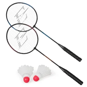 EastPoint Sports 2 Player Badminton Racket Set; 2 Rackets with Steel Shafts, 2 Shuttlecock Birdies