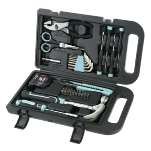 Hyper Tough 40-Piece Tool Kit for Household Repairs, Seafoam Color