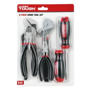 Hyper Tough, 10.50" x 7.50" x 1.25" Easy Care Tool Set, 6 Piece