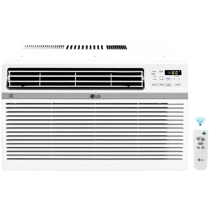LG 12,000 BTU 115V 550 Sq ft New Window Air Conditioner with Wi-Fi and remote, White, LW1217ERSM1