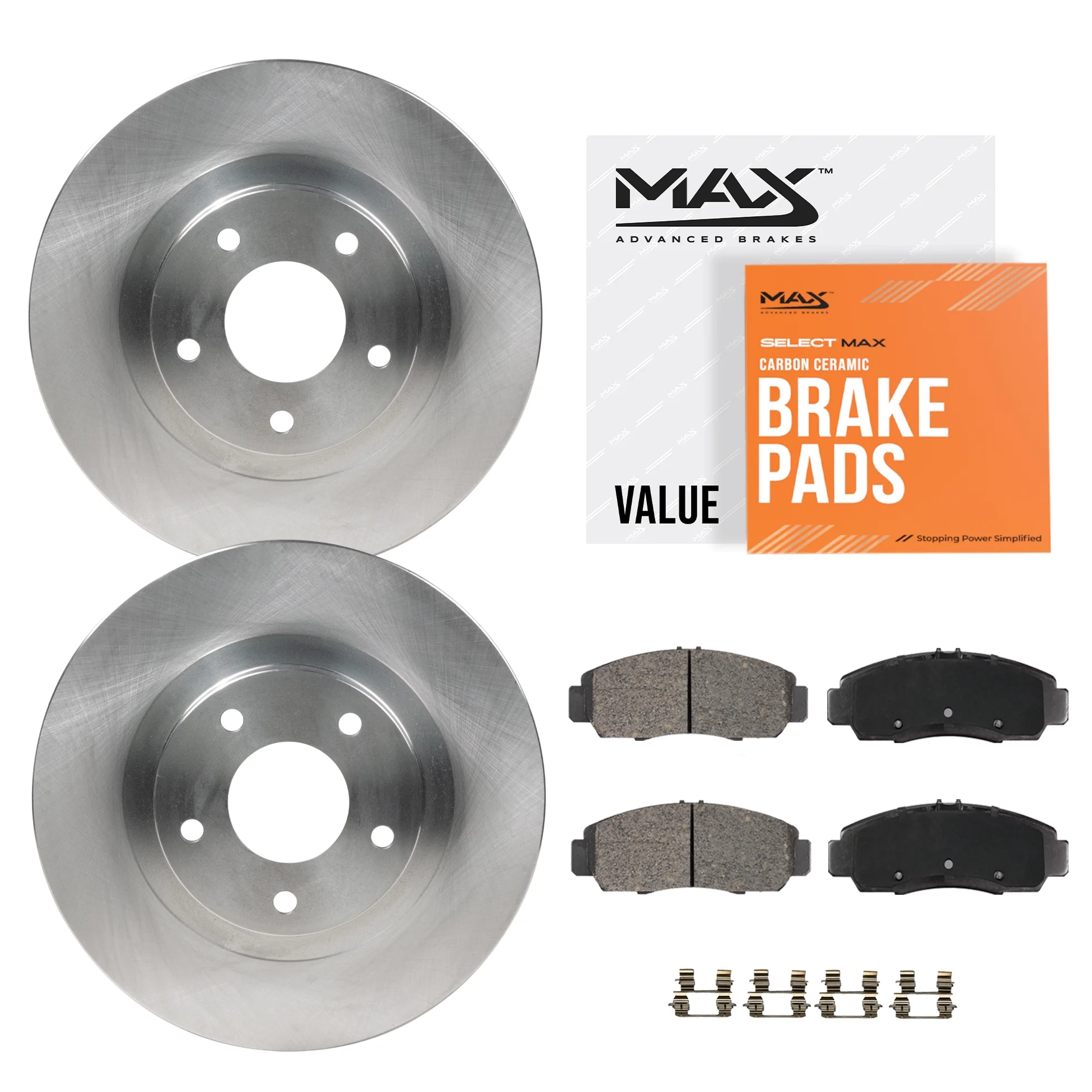 Max Advanced Brakes - Brake Kit for 2013 Nissan Altima Sedan 2014 2015 2016 2017 2018 2019 2020 2021 Nissan Altima Front Replacement Disc Brake Rotors and Ceramic Brake Pads