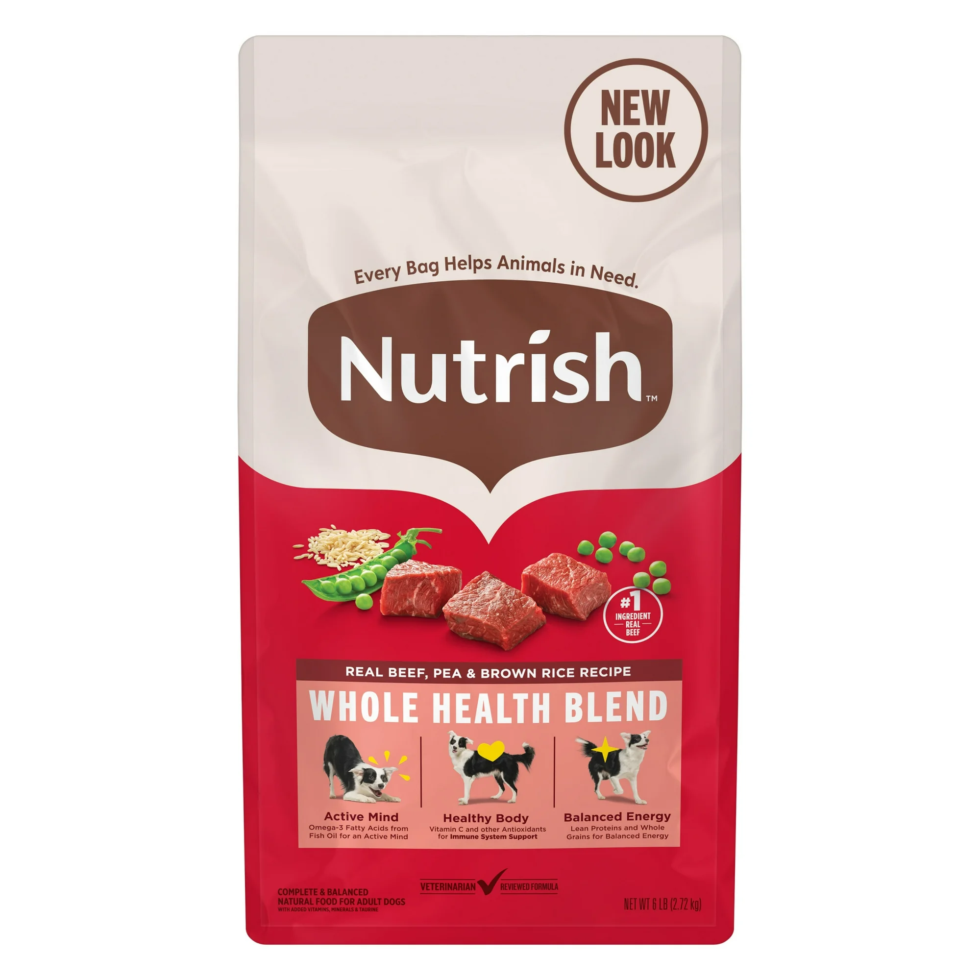 Rachael Ray Nutrish Natural Dry Dog Food, Real Beef, Pea & Brown Rice Recipe, 6 lbs