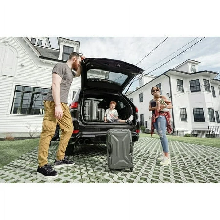 American Tourister Cargo Max 21" Hardside Durable Carry-on Spinner Luggage with Divider Pockets, Olive - 图片 3