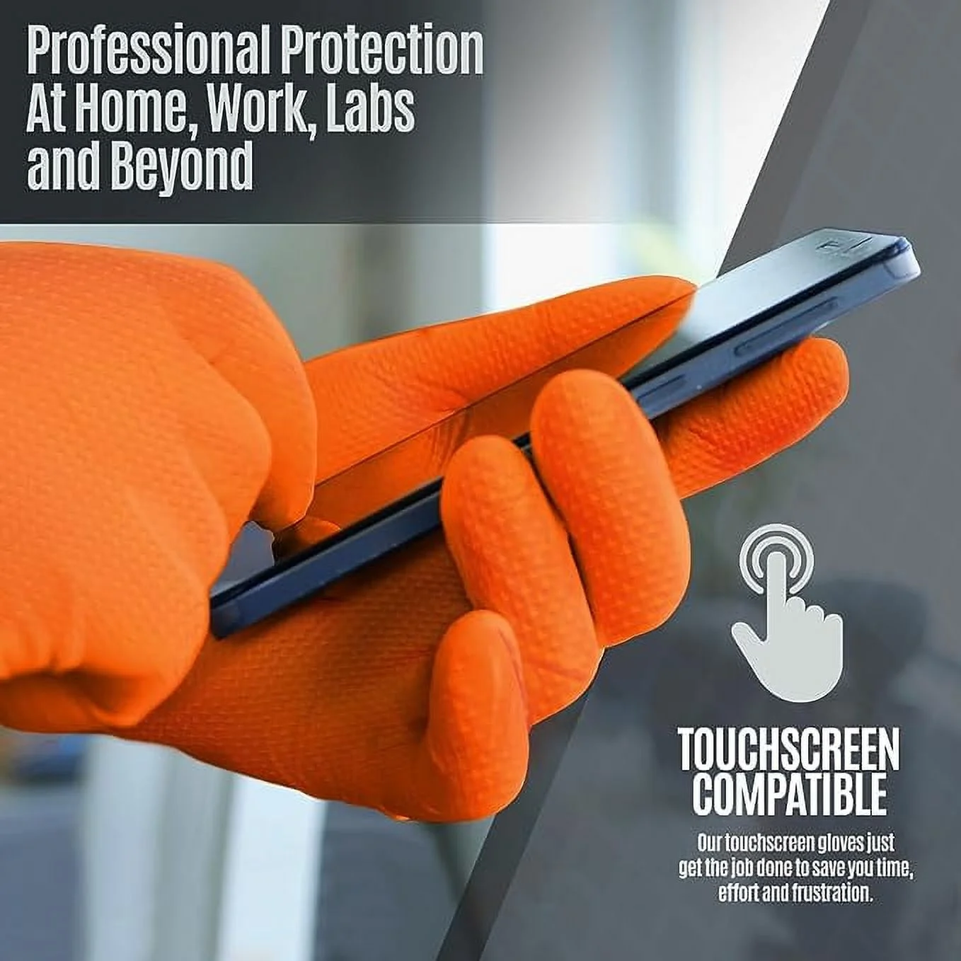 MEDPRIDE Orange Disposable Nitrile Gloves – X-Large, 100-Pack, Latex-Free Powder-Free 8 Mil Industrial Heavy-Duty Chemical & Mechanics Gloves - 图片 4