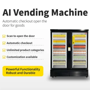 HAHA Smart Vending Machine w/ Double Glass Door Refrigerated Cooler 864-Bottle