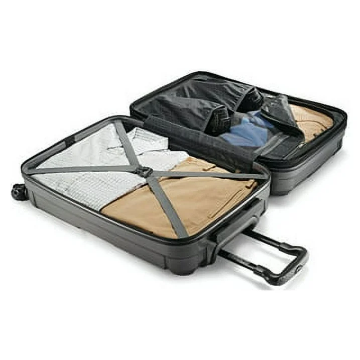 American Tourister Cargo Max 21" Hardside Durable Carry-on Spinner Luggage with Divider Pockets, Olive - 图片 2